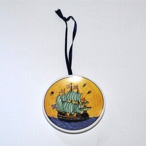Jamestown Virginia Christmas Ornament Mini Plate Ship Charger 2007 400th anniv